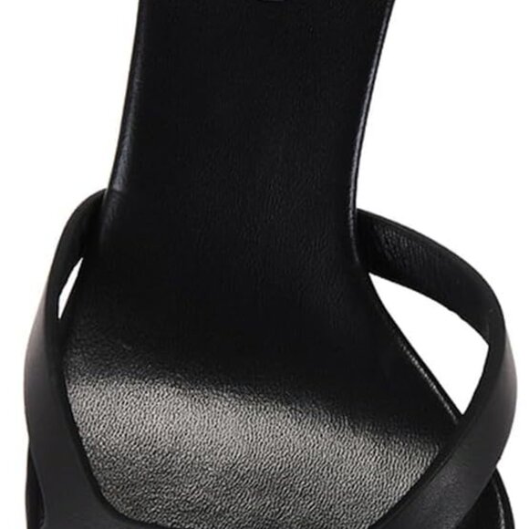 Women Kitten Heels Faux Leather Open Toe Mule Shoes Non Slip Sandals 8.5 - Picture 7 of 9